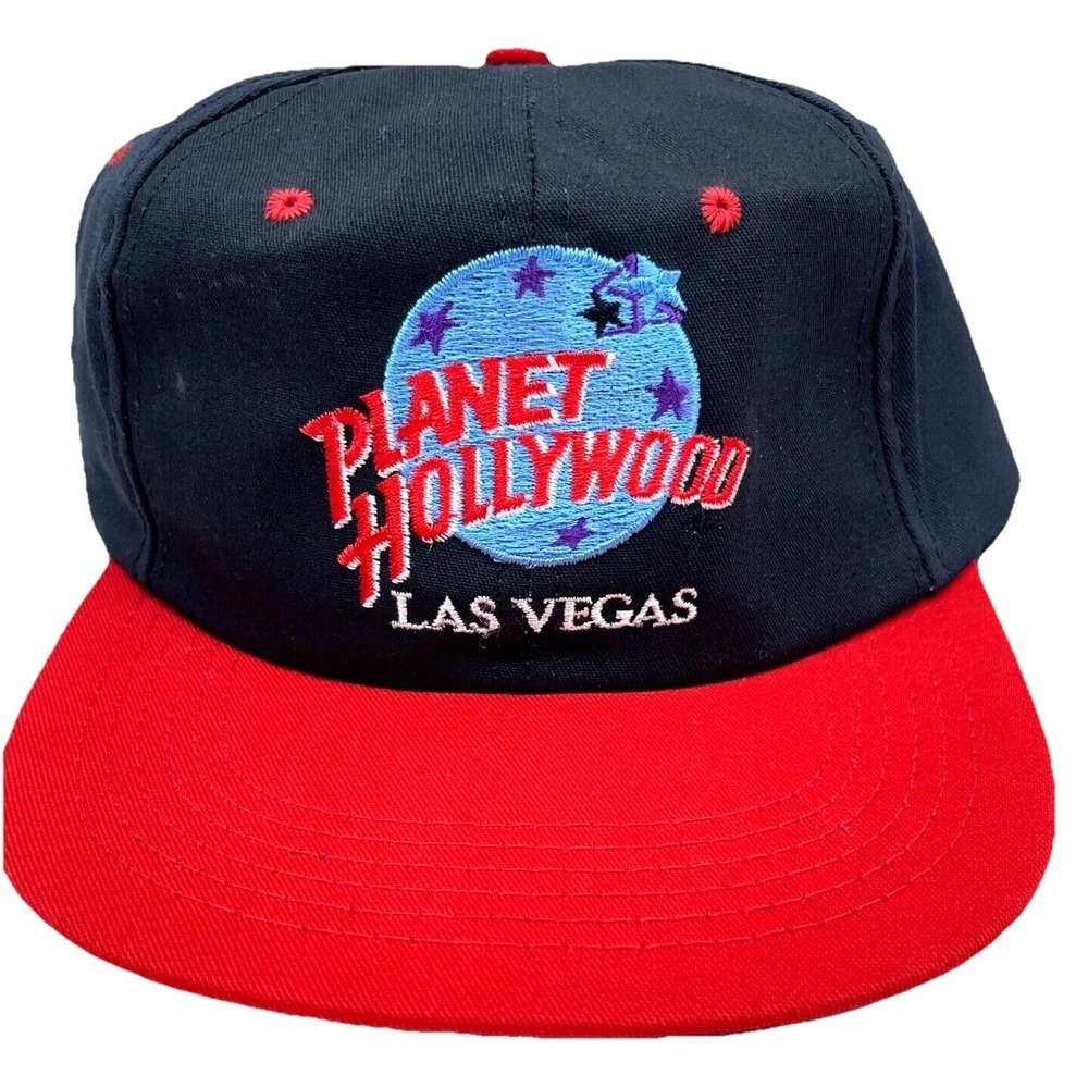 Vintage Planet Hollywood Hat Cap SnapBack Black Red Las Vegas USA 90s Y2K Adult